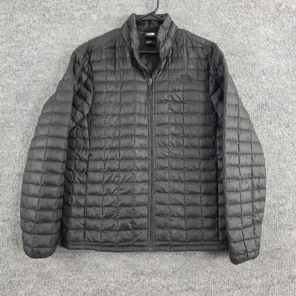 The North Face Jacket Men Large Black Eco ThermoBall Puffer Matte Outdoor Travel
